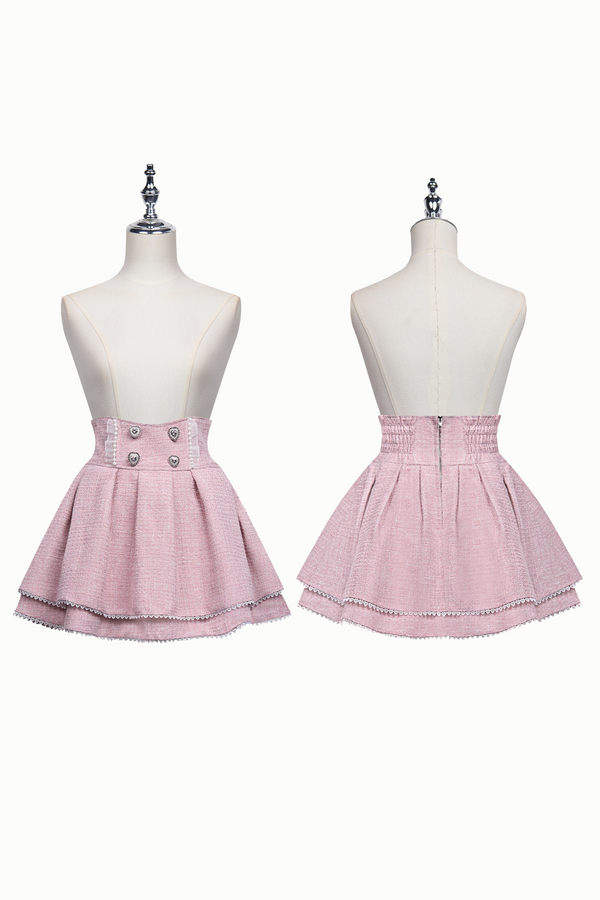 Pearl and Stone Layered Tweed Skirt