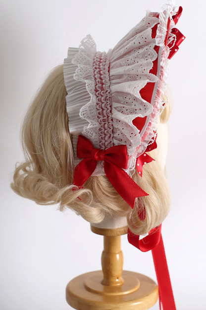 Strawberry dot bonnet