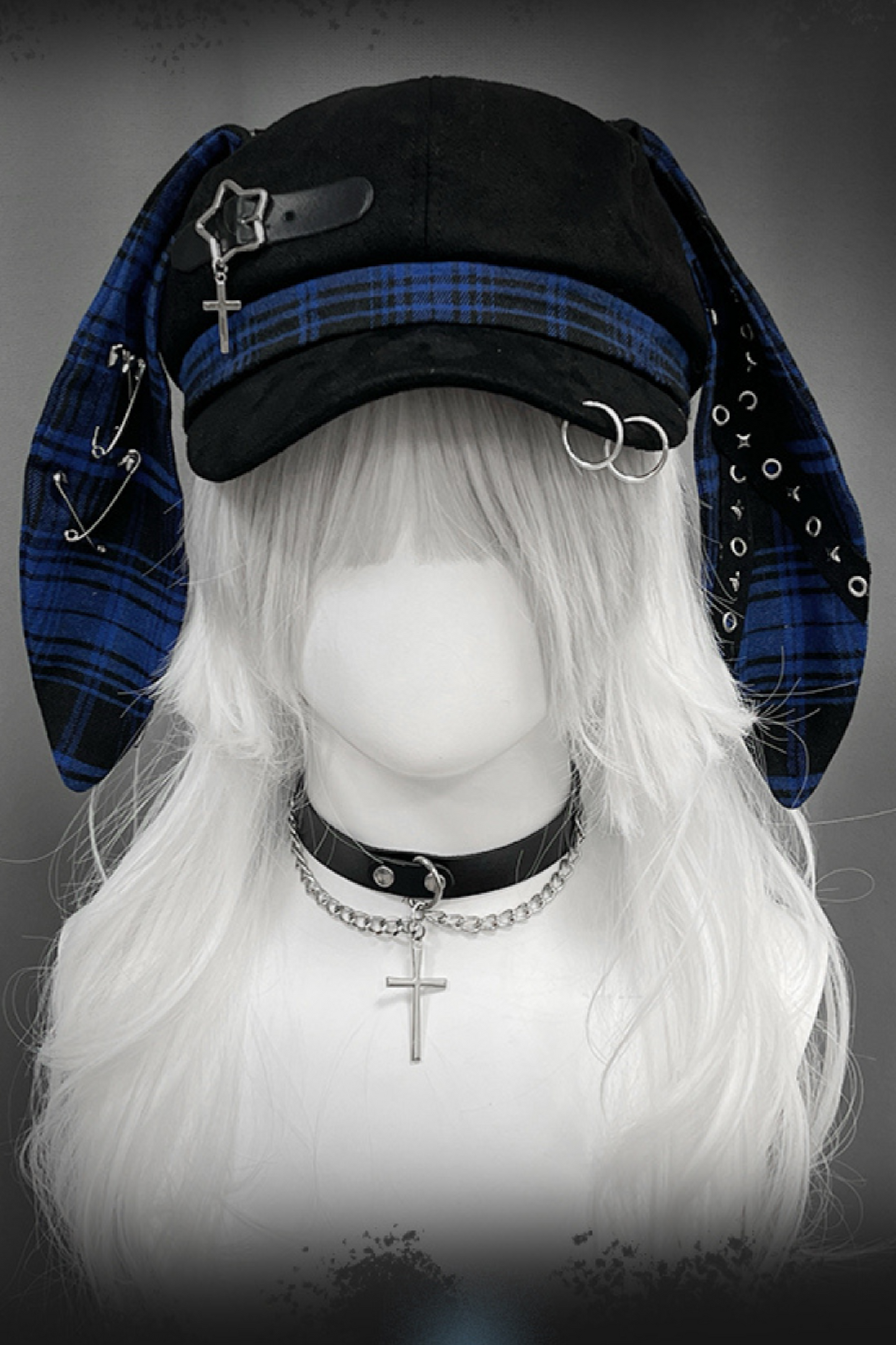 チェックうさ耳サブカル帽子