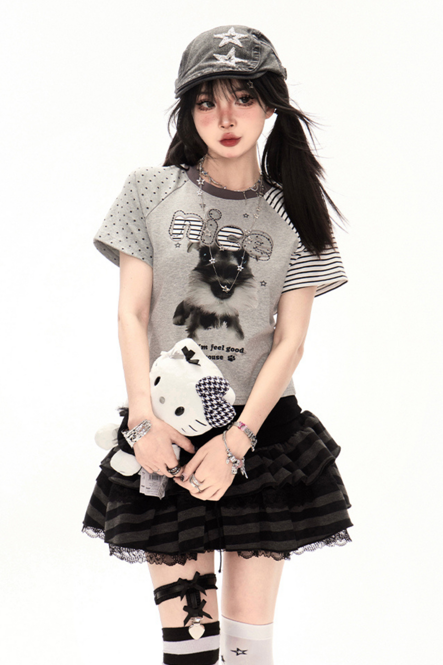 Y2K Spice Girls Border Crop Top