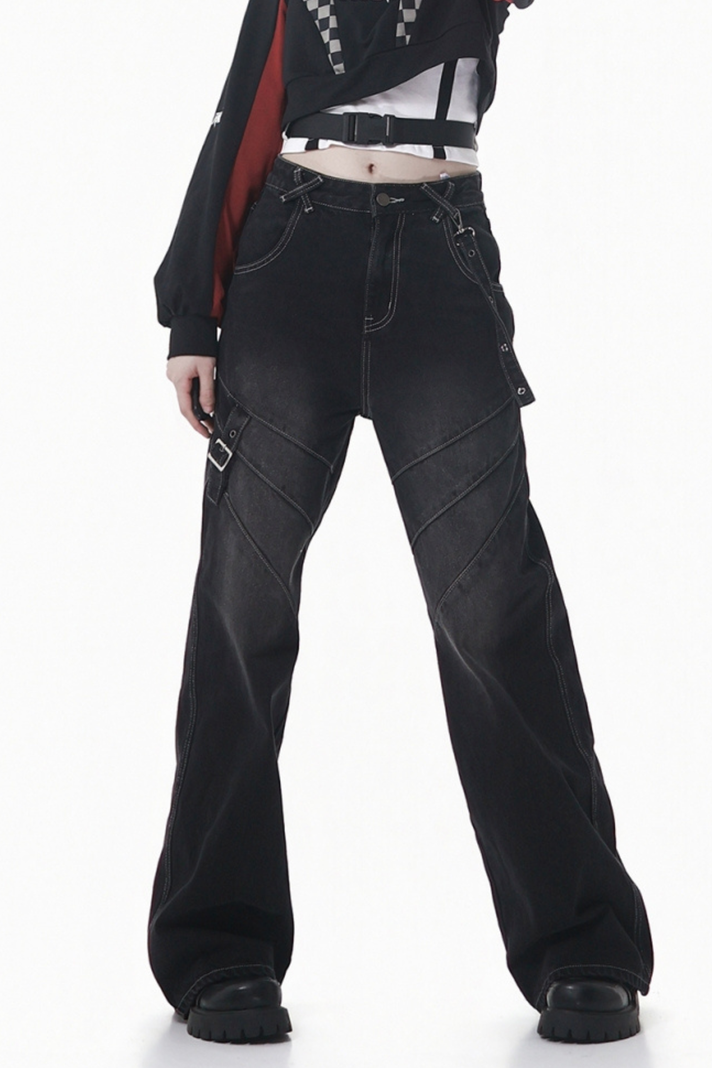 Washed Smoked Straight Leg Pants