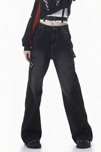 Washed Smoked Straight Leg Pants