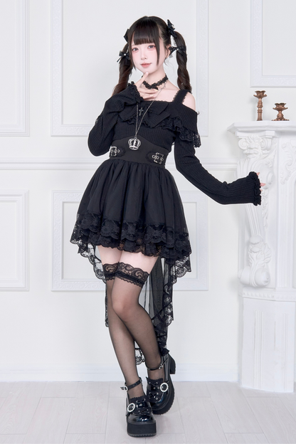 Off-Shoulder Mine Lace Dress