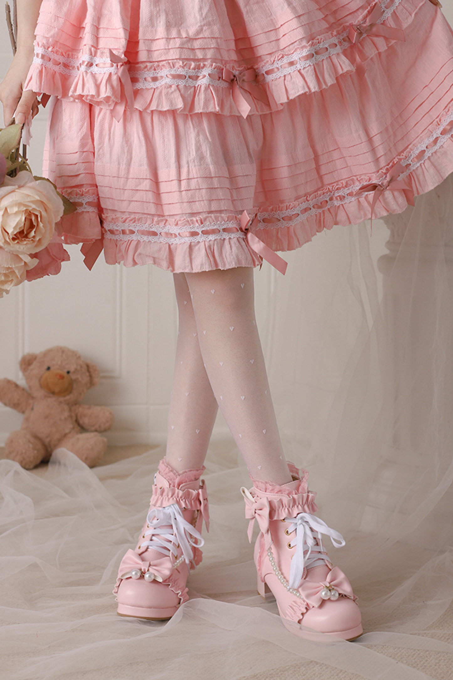 パールリボンスイートロリータブーツ