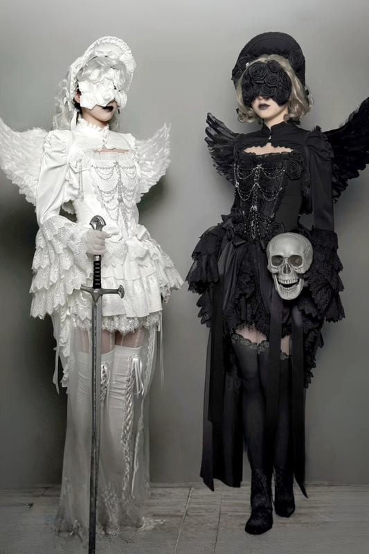 [Vorbestellung bis 12. März] Gothic-Puppenweste + Schweifkorsett-Oberteil + Culottes + Meerjungfrau-Rock