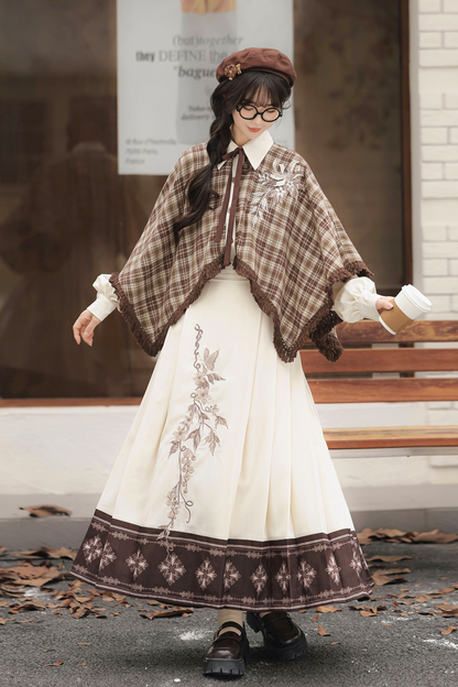 レトロチェックトップス＋スカート