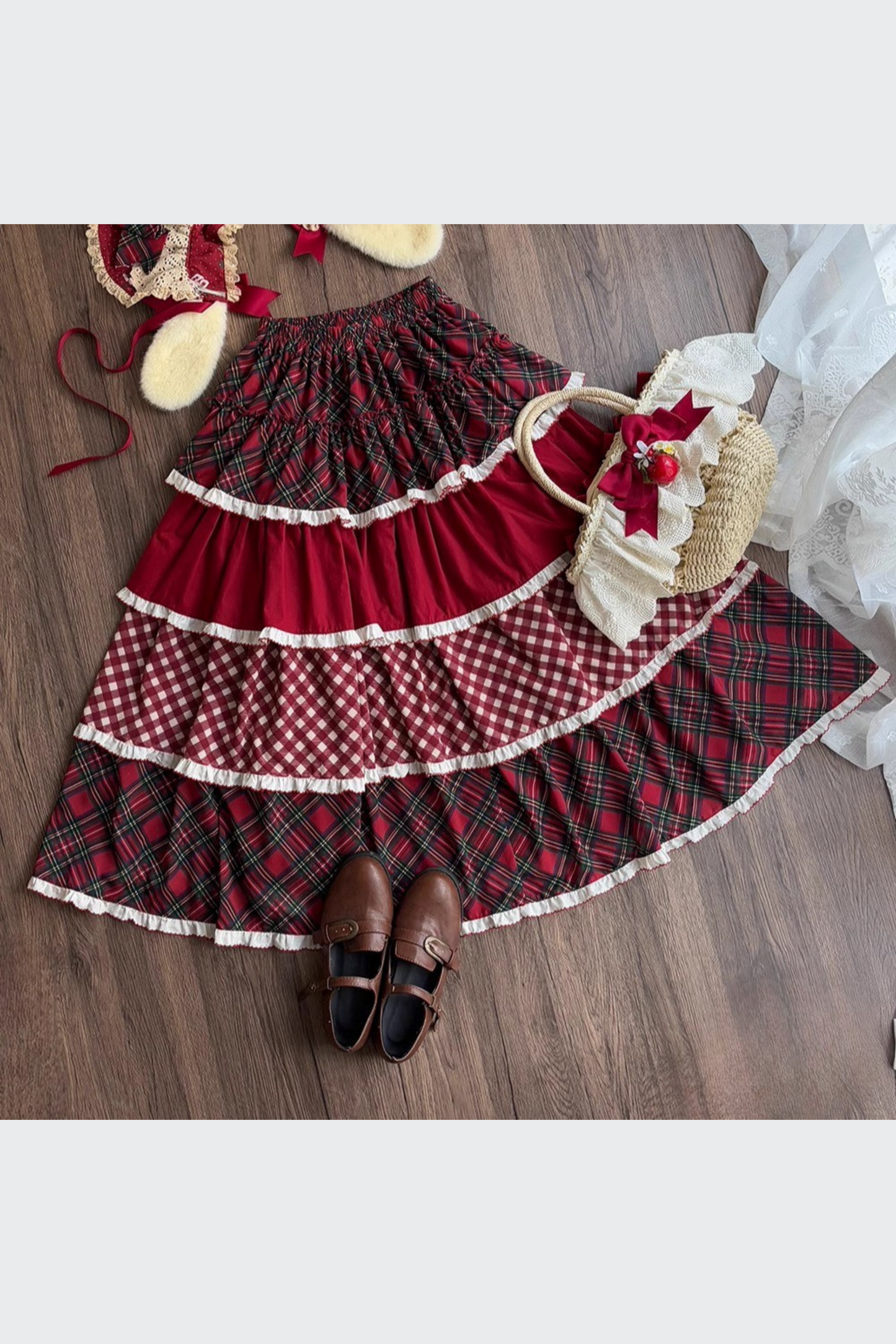 [Pre-order Deadline: January 31] Forest Berry Rabbit Multi-layer Tiered Skirt