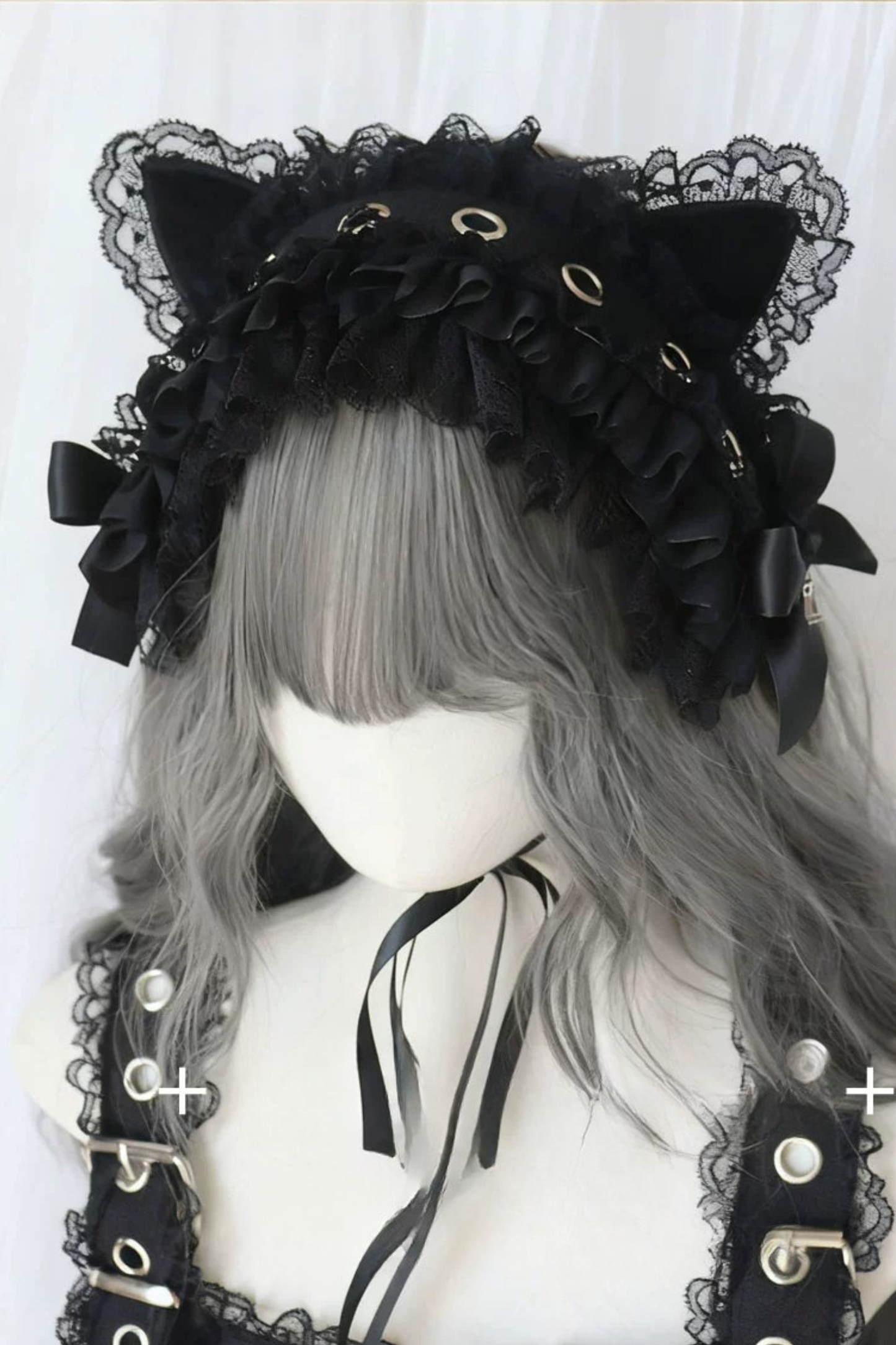 ゴシックレースキャットイヤーヘッドバンド