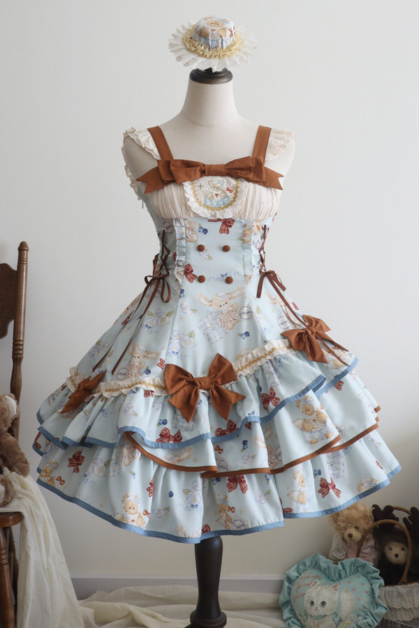 シーサイドベアティーパーティーロリータドレス+ケープ