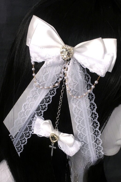 Gothic Rhinestone Lace Hair Clip