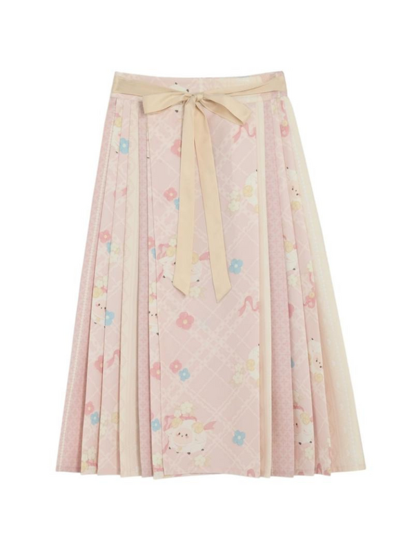 チャイナレトロシープファーベスト＋プリーツスカート