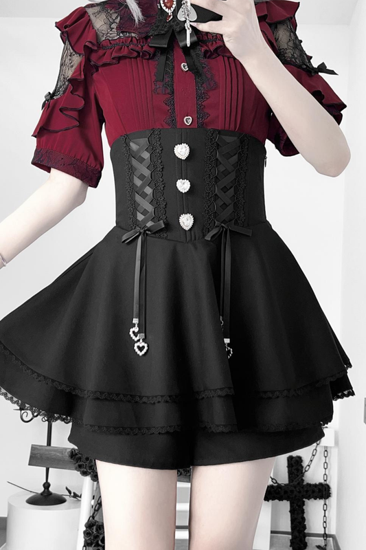 レースアップハイスエストパンツ