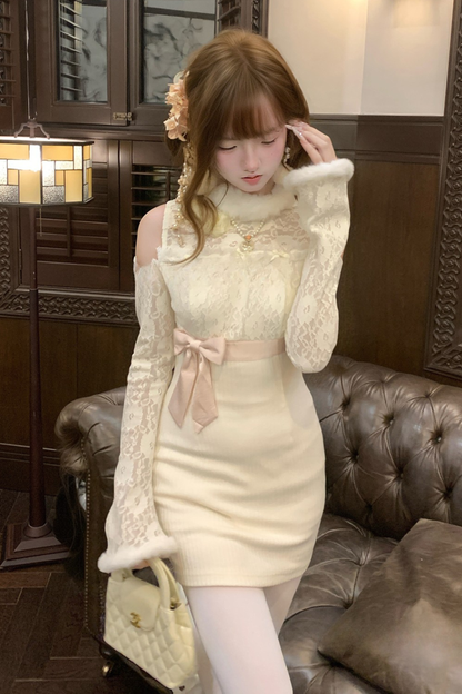 レースエレガントタイトドレス