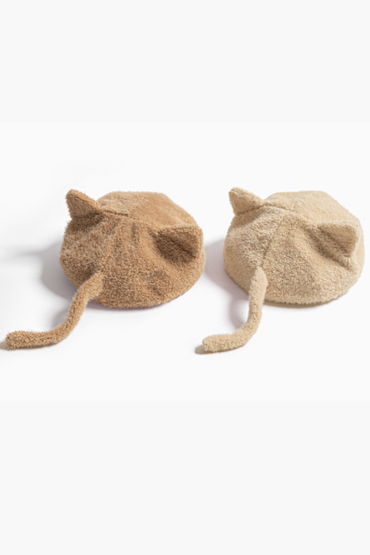 リトルキッズファーキャットベレー帽