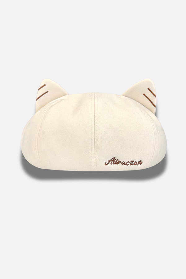 Cat Ear Embroidery Beret