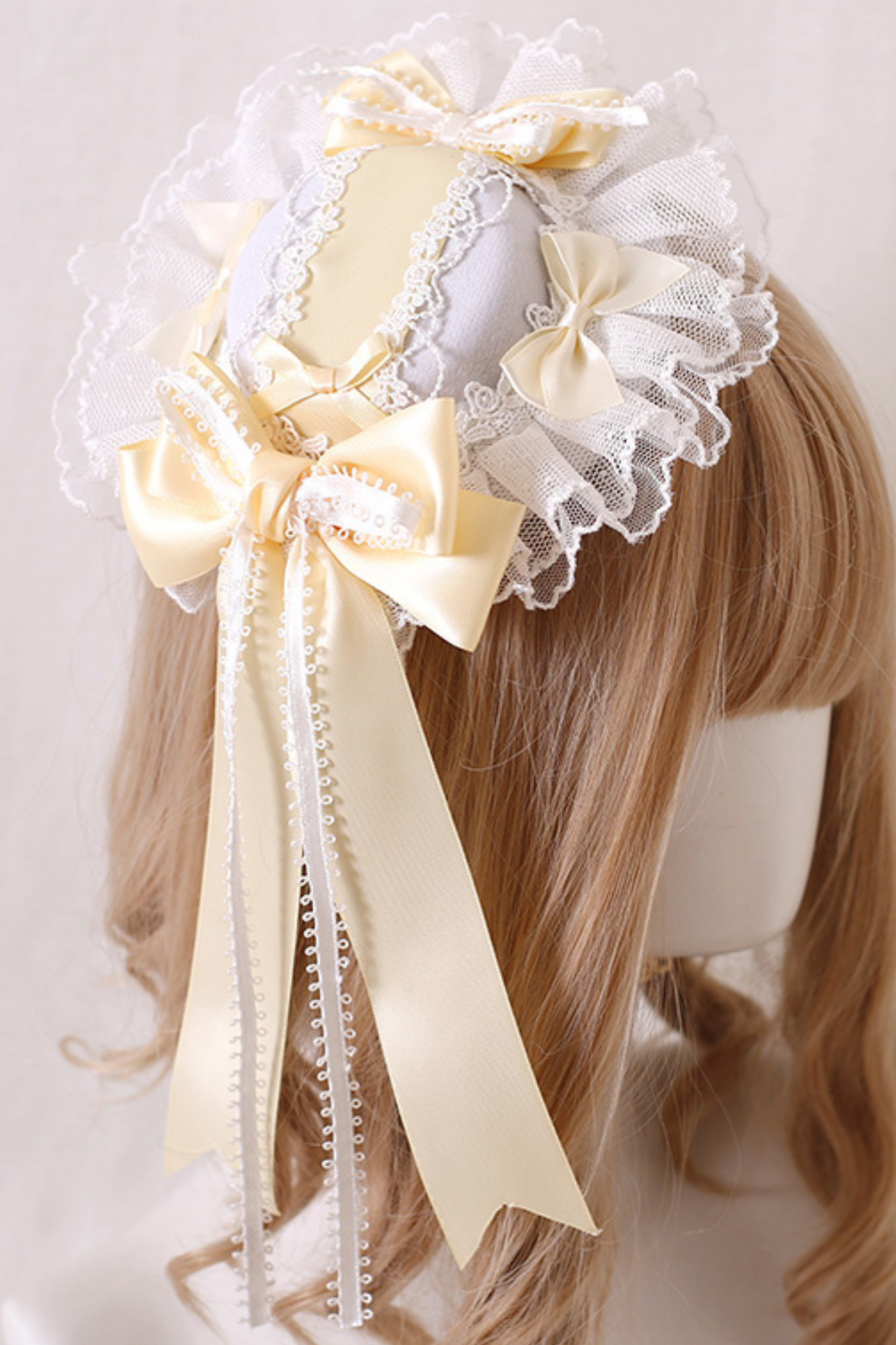Milk Yellow Silk Satin Ballet Lolita Hair Accessories