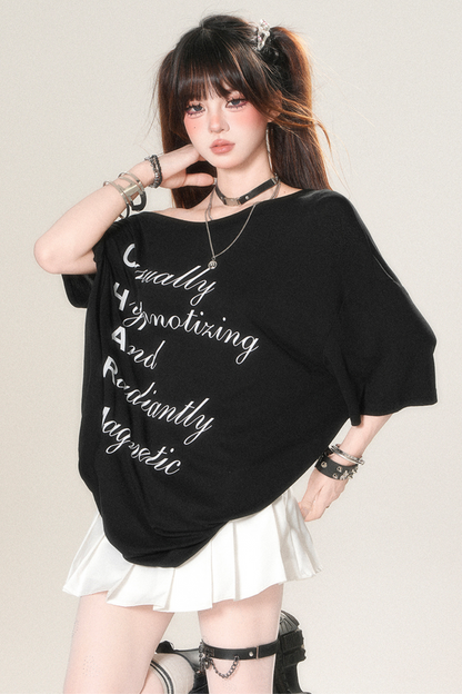 アメリカンレターワンショルダールーズトップス