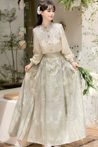 Jasmine Rain Long Sleeve Shirt + Elegant Skirt