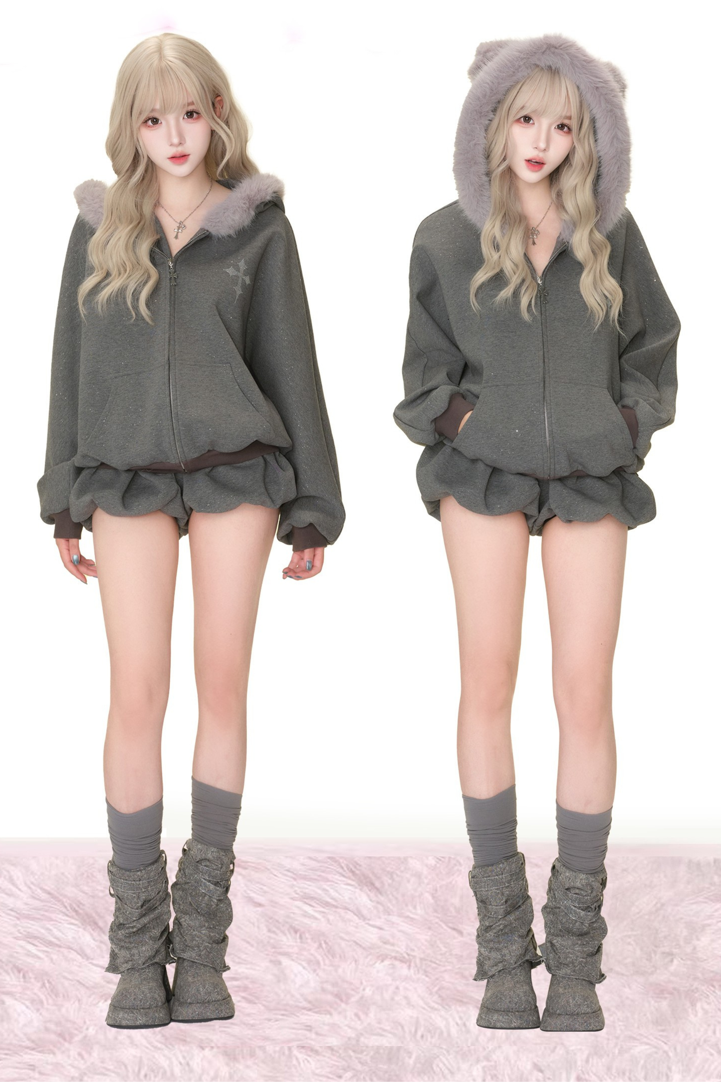 クロスファーフードジャケット+パンツ