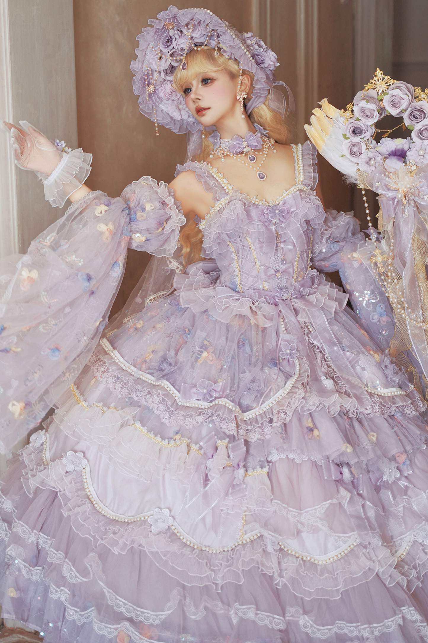 プリンセスセプターロリータアクセサリーハット+ネックレス+グローブ+セプター