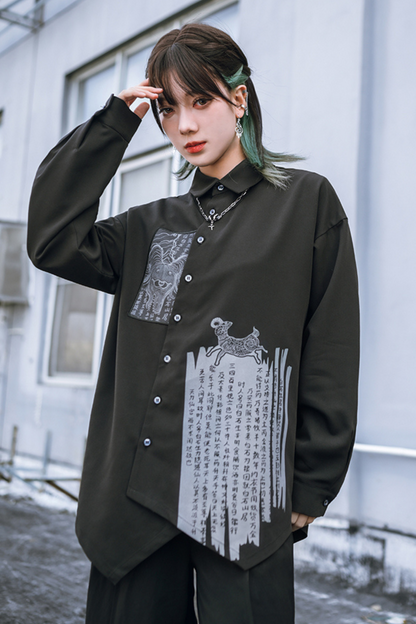 Asymmetrical China Mode Shirt