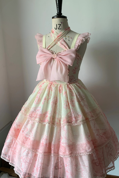 スイートジェリーフィッシュノースリーブロリータドレス