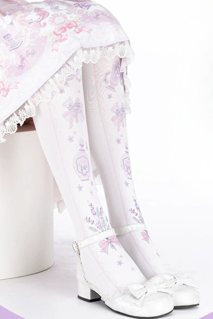 フラワーカラフルロリータオーバー二ーハイソックス