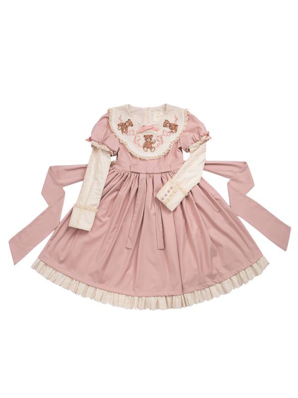 Lolita Teddy Bear Flap Race Puff Sleevin Ribondeless [Reservation Product]