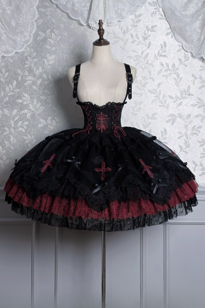 【12月8日予約締切】Black Mist Banquet ゴシックエンブロイダリーゴージャスビスチェドレス＋セットアップ