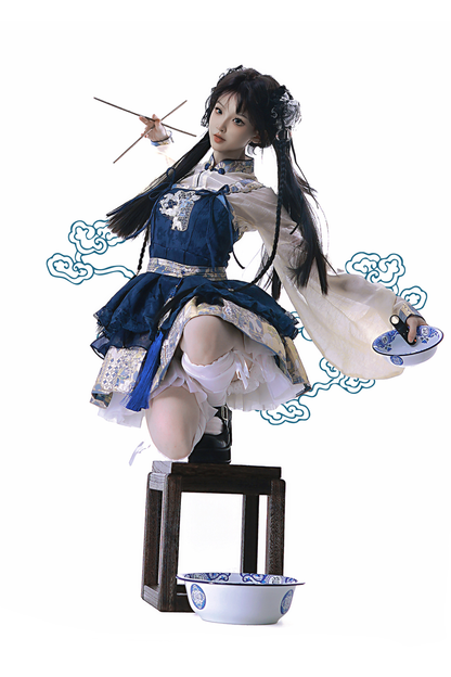 China Suspender Skirt + Shirt + Accessories