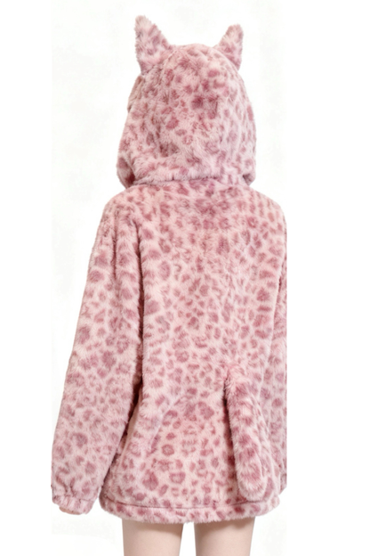 レオパード猫耳ファーコート