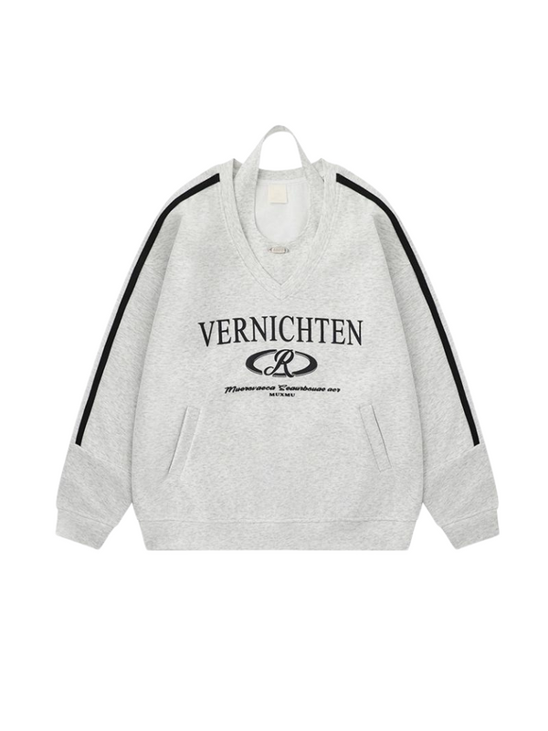 American Retro Letter Halter Neck Two Piece Strainer