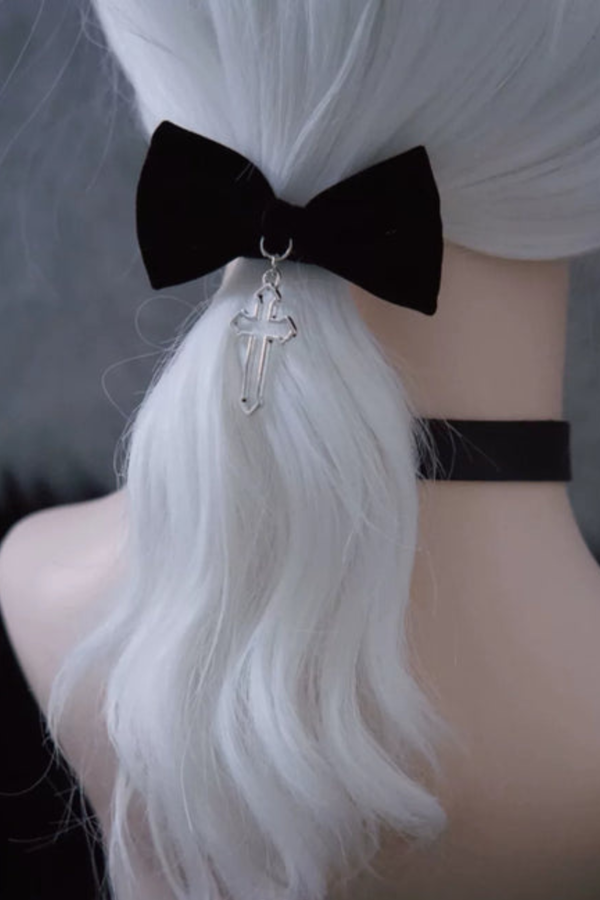 ベルベットゴシックリボンヘアゴム