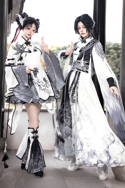 チャイナビッグスリーブケープ+シャツ+ロングスカート+ウエストベルト+チャイナトップス+スカート+キャミソールドレス+レッグウォーマー