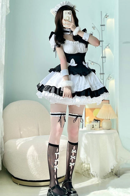 Lolita Black And White Maid Cosplay Set