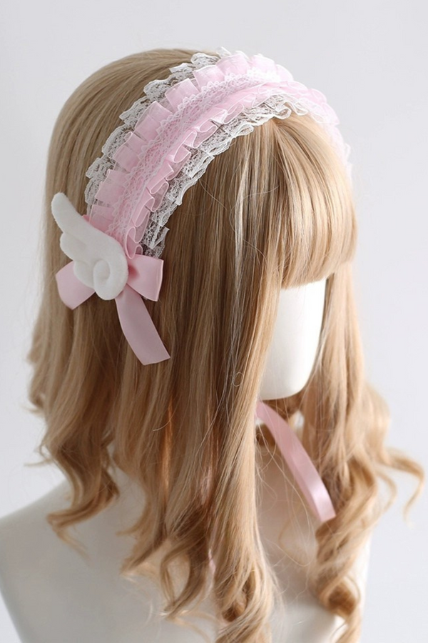 Angel Feather Headband Goth Dark Lolita Headdress