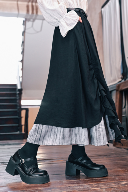 ストリーマーデザインダブルレイヤースカート