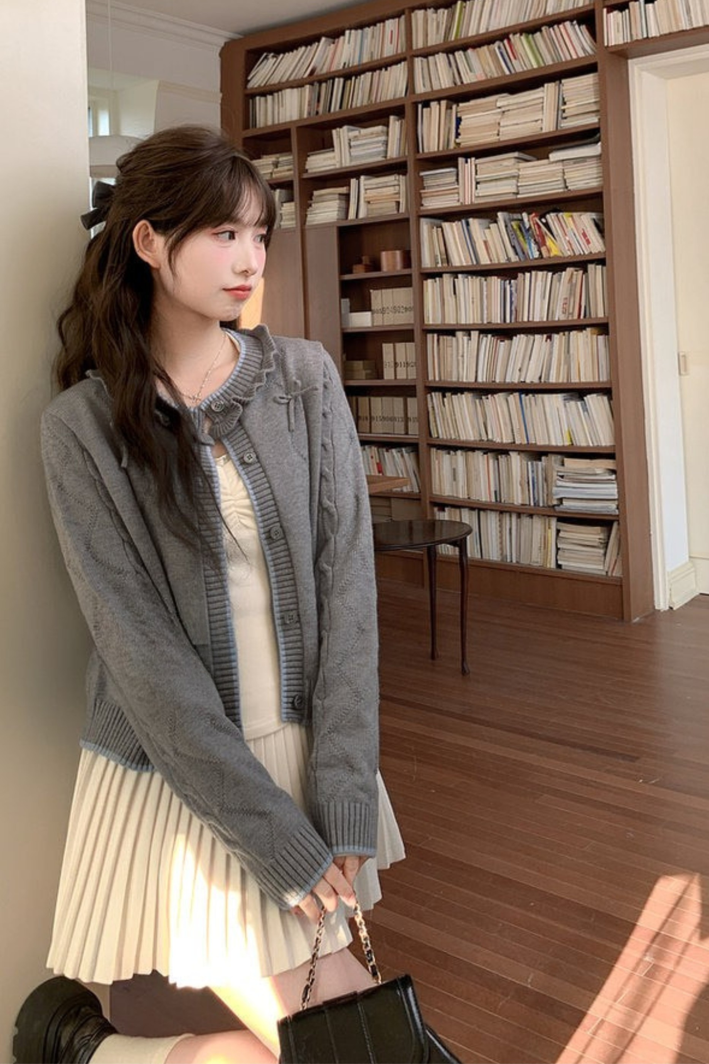 リボンニットカーディガン