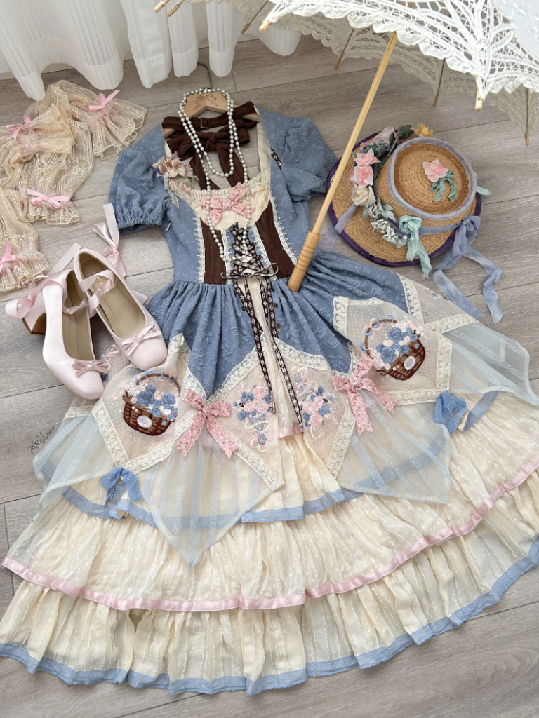 [May 28th reservation deadline] Elegant Embroidery Floral Country Lolita Dress Jumperskirt