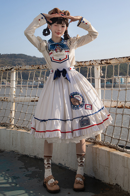 [Reservation Item] Marine Bear Design Doll Lolita Dress + Tie Top