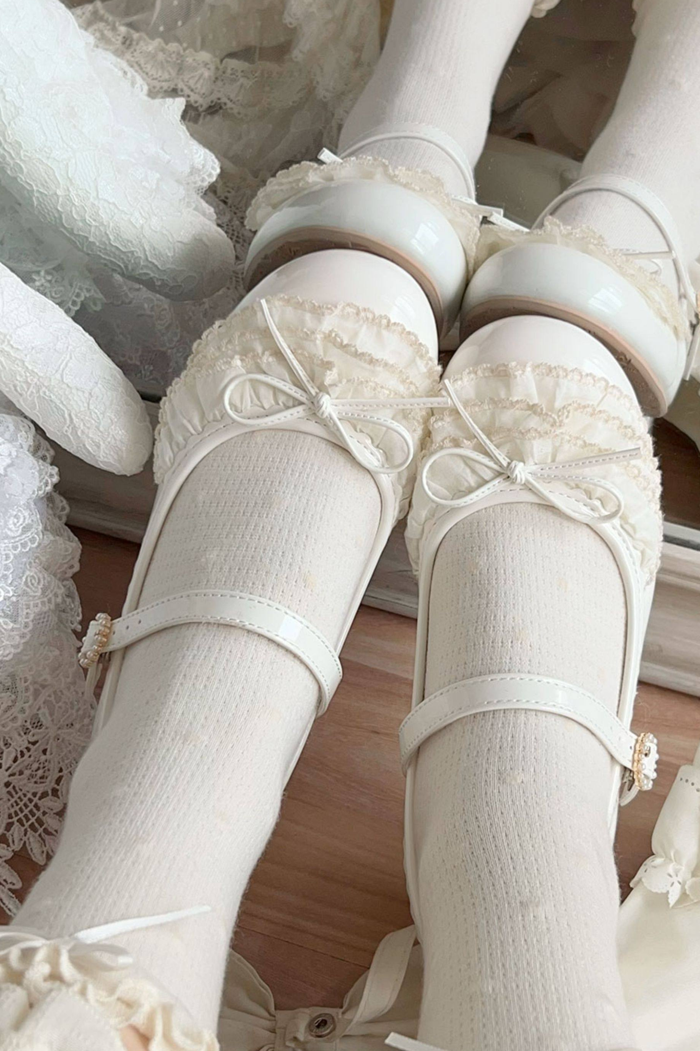 satin lacebow mary jane