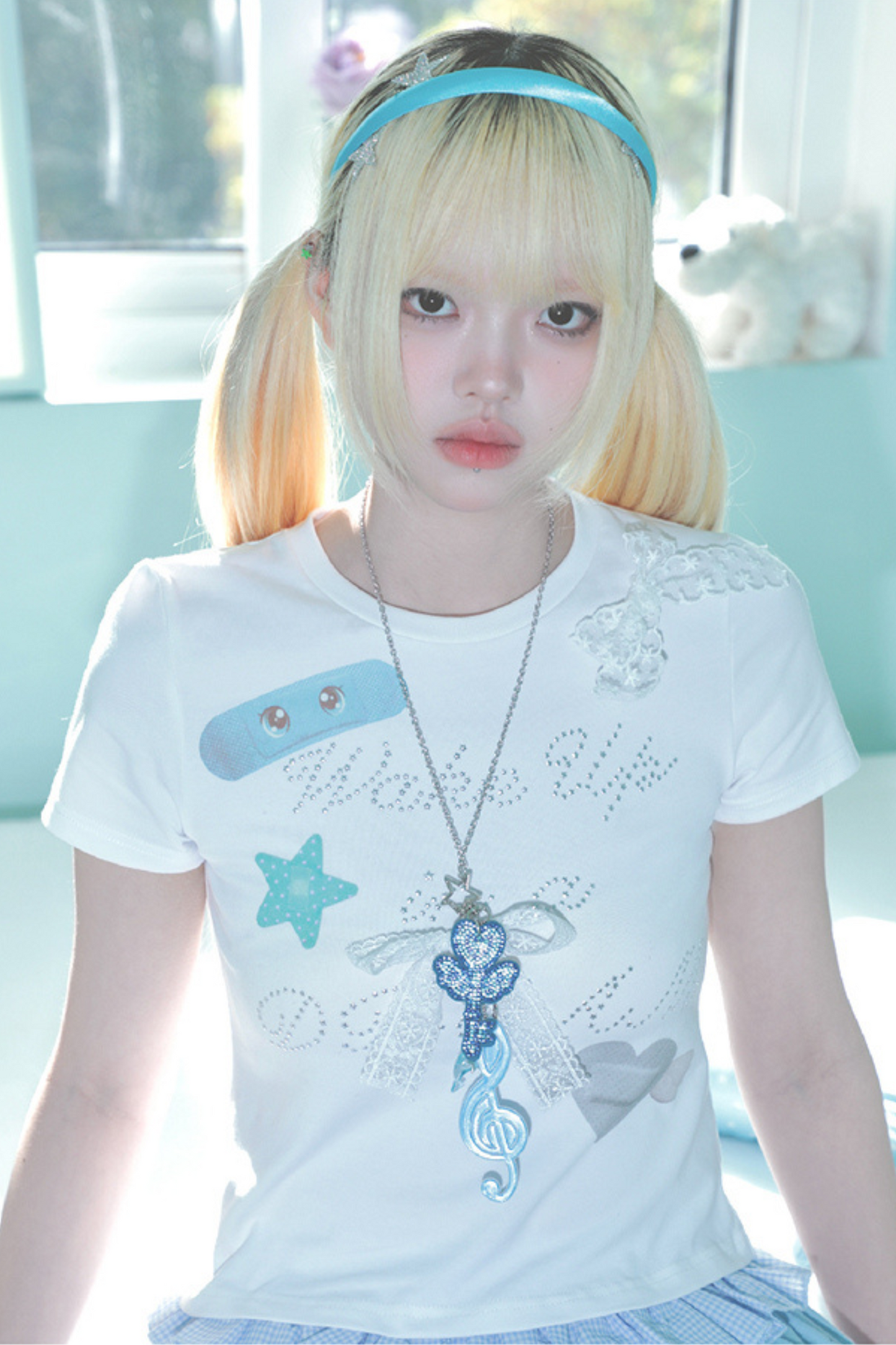 ショルダースリムドリームガールY2KTシャツ