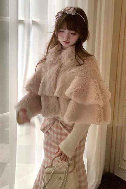 Sweet Fur Cape Coat