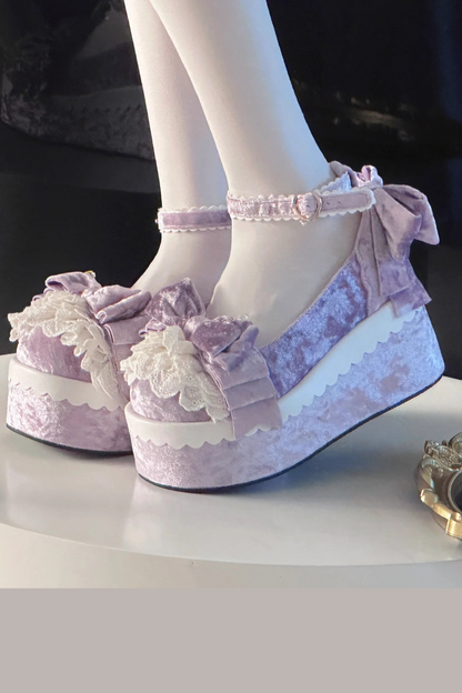 [Reservation deadline on October 25]  Fantasy World Dream Cake Velvet Platform Shoes