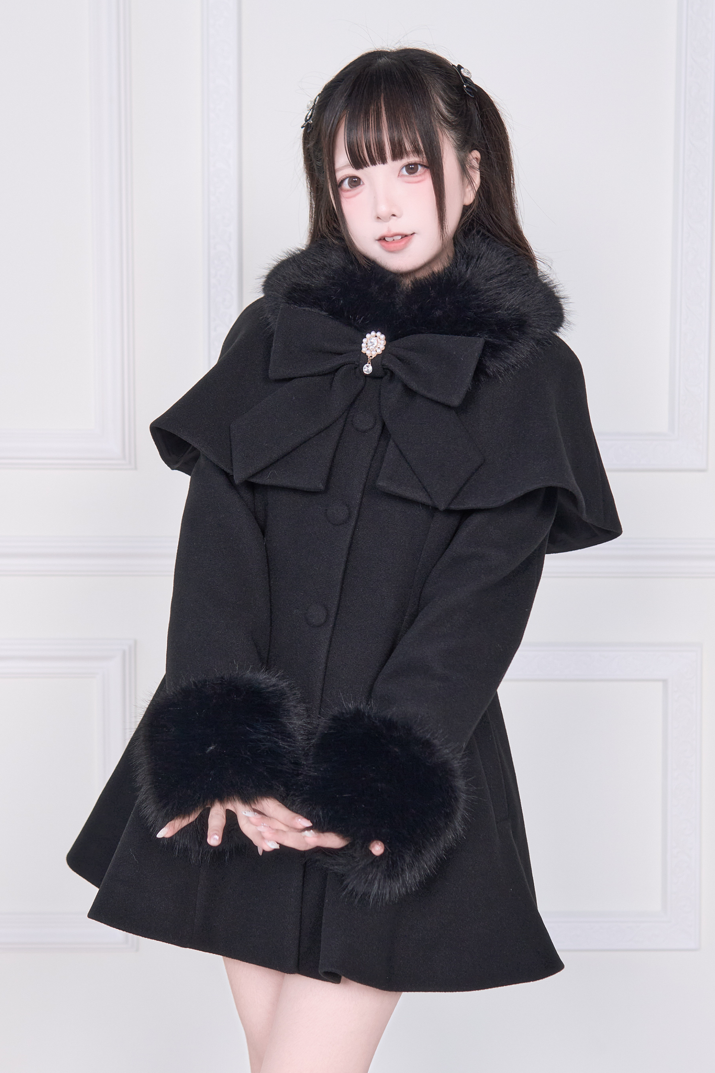 ビッグリボンフレアコート