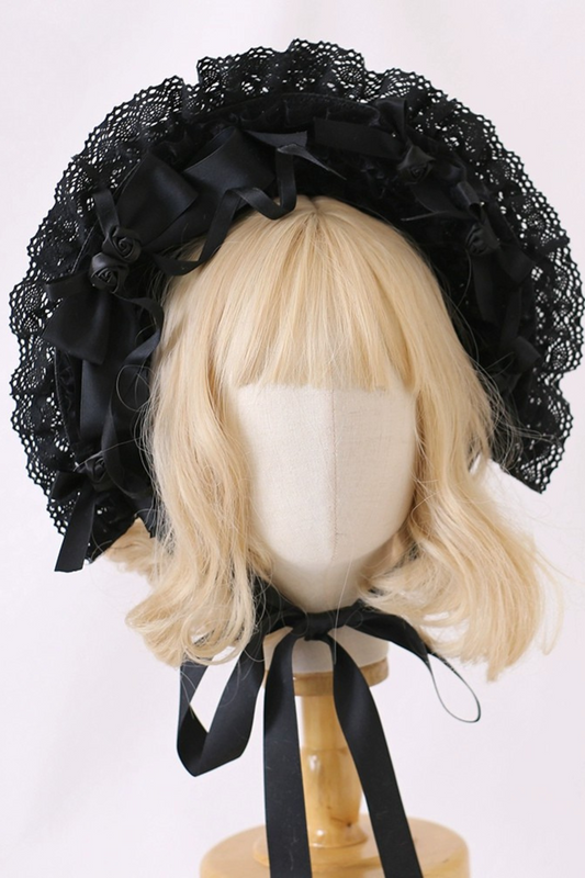 Doll Antique Elegant Ribbon Bonnet