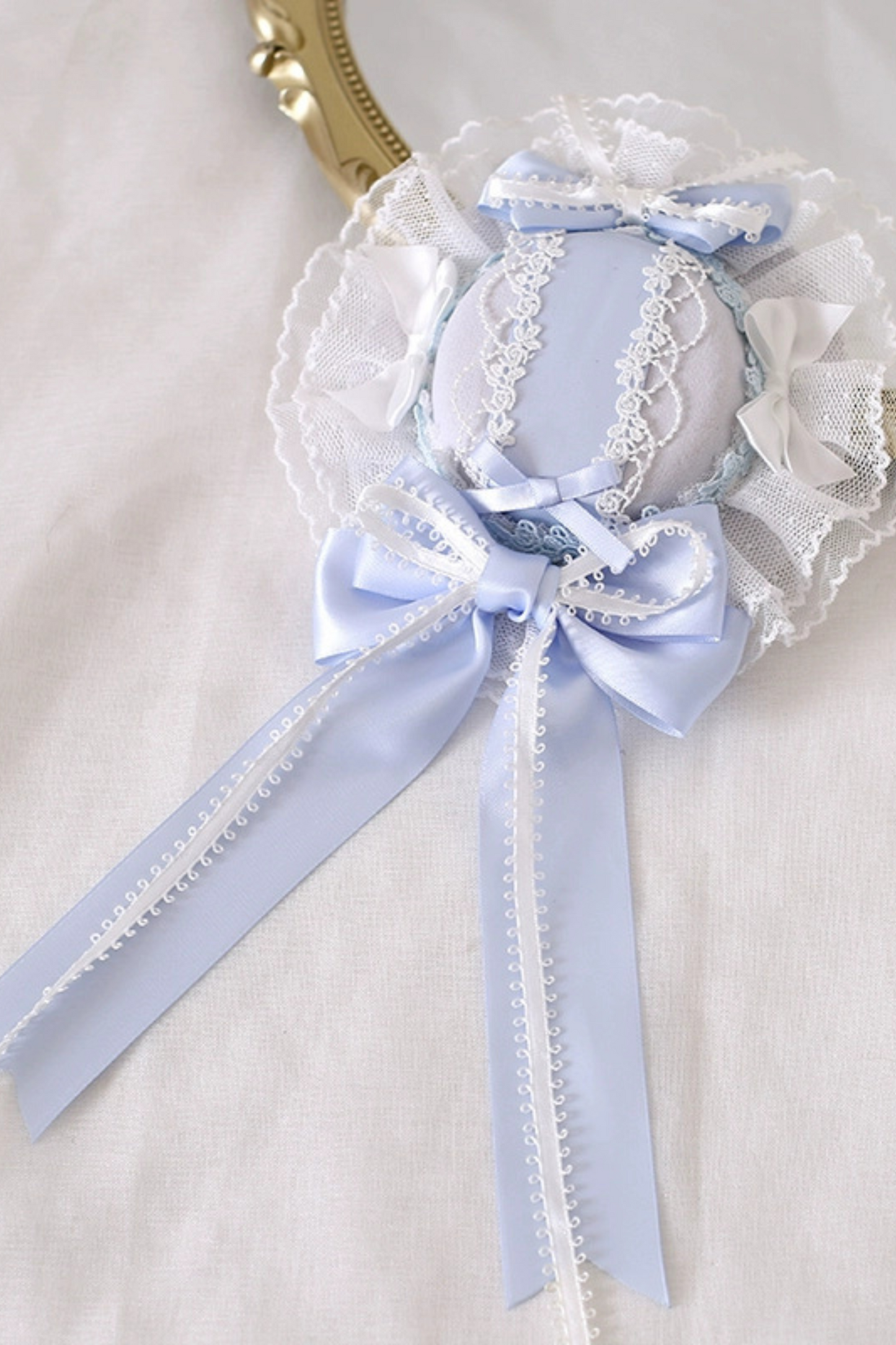 ブルーシルクサテンバレエロリータヘッドアクセサリー