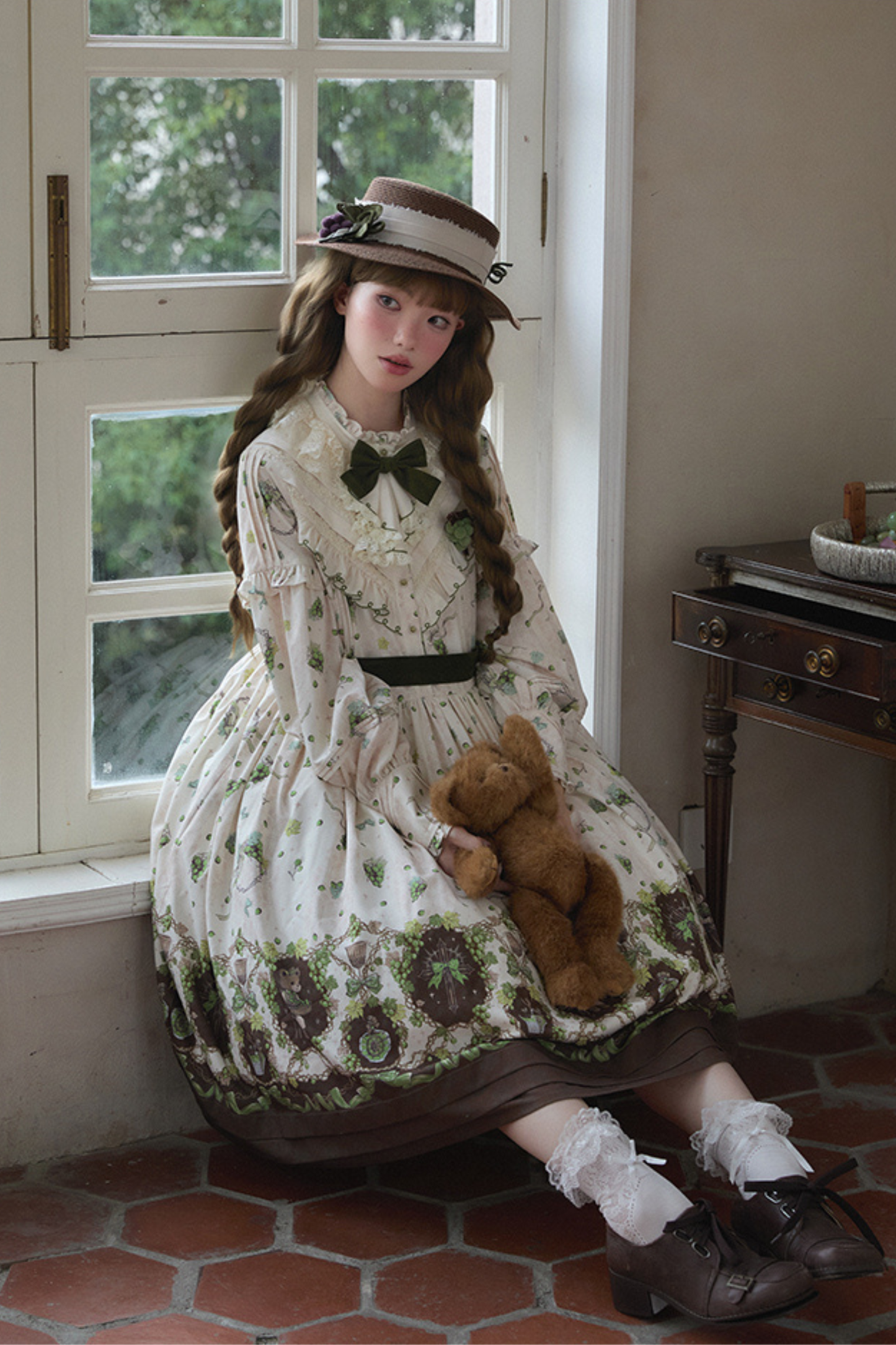 ワイナリーレトロベアロリータドレス