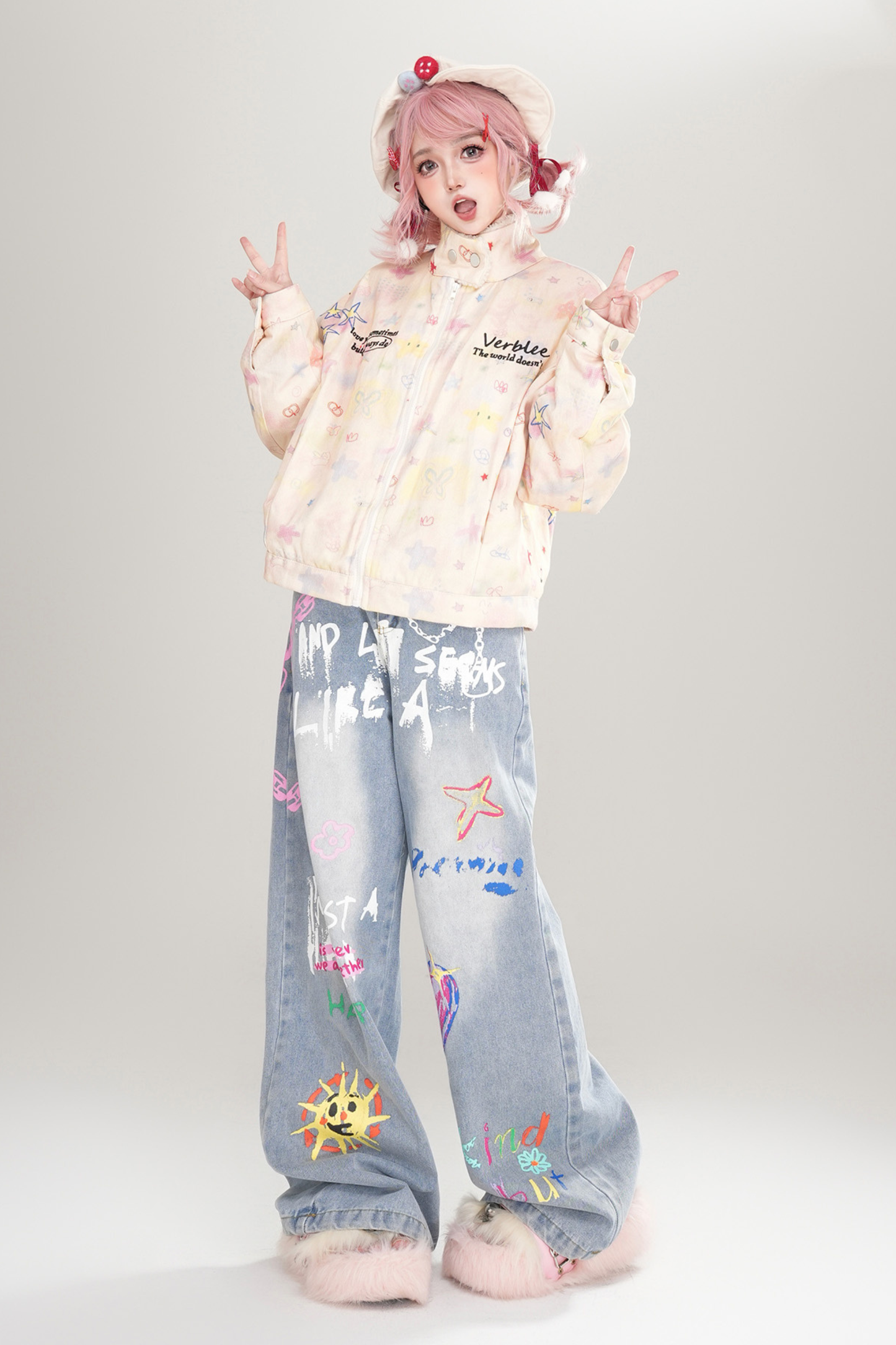 レインボーグラフィティコットンジャケット