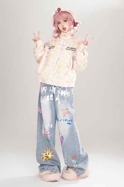 レインボーグラフィティコットンジャケット